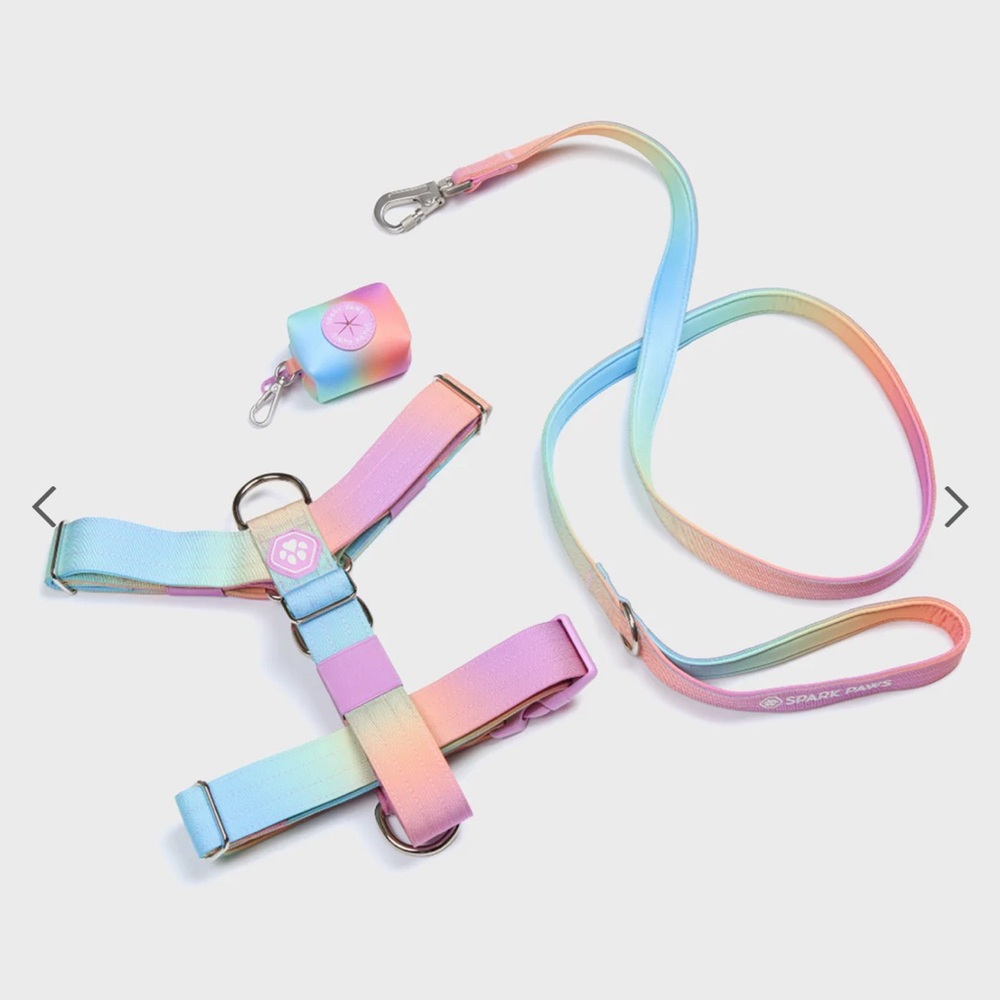 Spark Paws Harness/Leash Size Large, in Pastel Icing